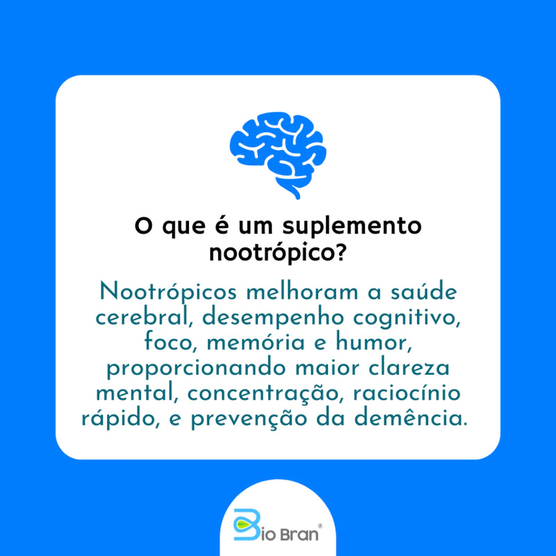 Suplemento Nootrópico para Concentração Foco Memória e Saúde Cerebral (60 cápsulas)