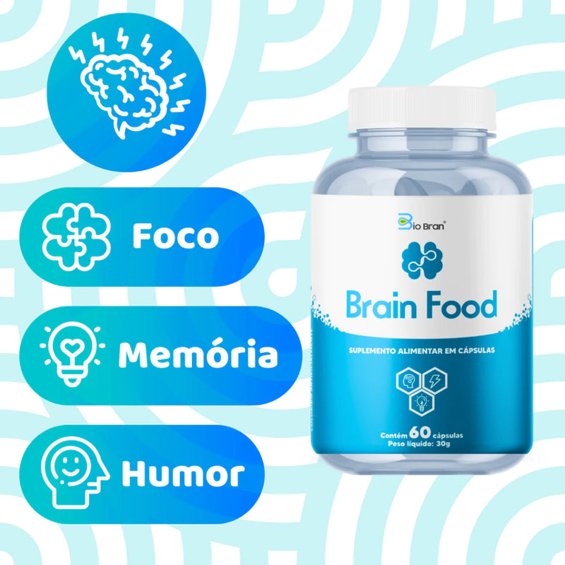 Suplemento Nootrópico para Concentração Foco Memória e Saúde Cerebral (60 cápsulas)