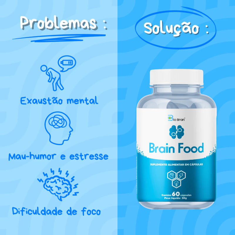 Suplemento Nootrópico para Concentração Foco Memória e Saúde Cerebral (60 cápsulas)