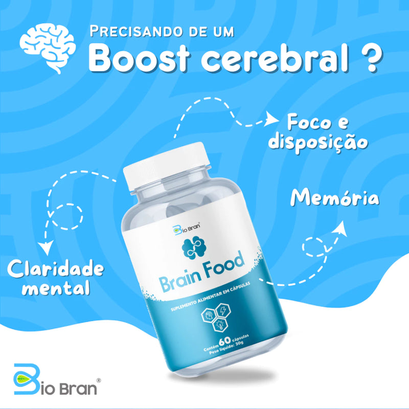 Suplemento Nootrópico para Concentração Foco Memória e Saúde Cerebral (60 cápsulas)